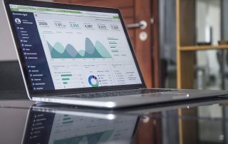 A limited company director reviewing annual accounts showing assets, liabilities, profit, and tax to assess overall business financial health.
